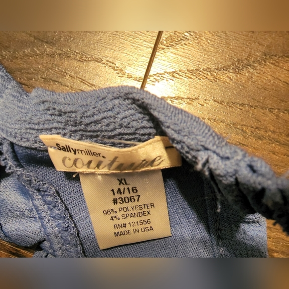 Sally Miller Couture Periwinkle blue keyhole back sleeveless top girls Xtra Larg - Picture 3 of 3